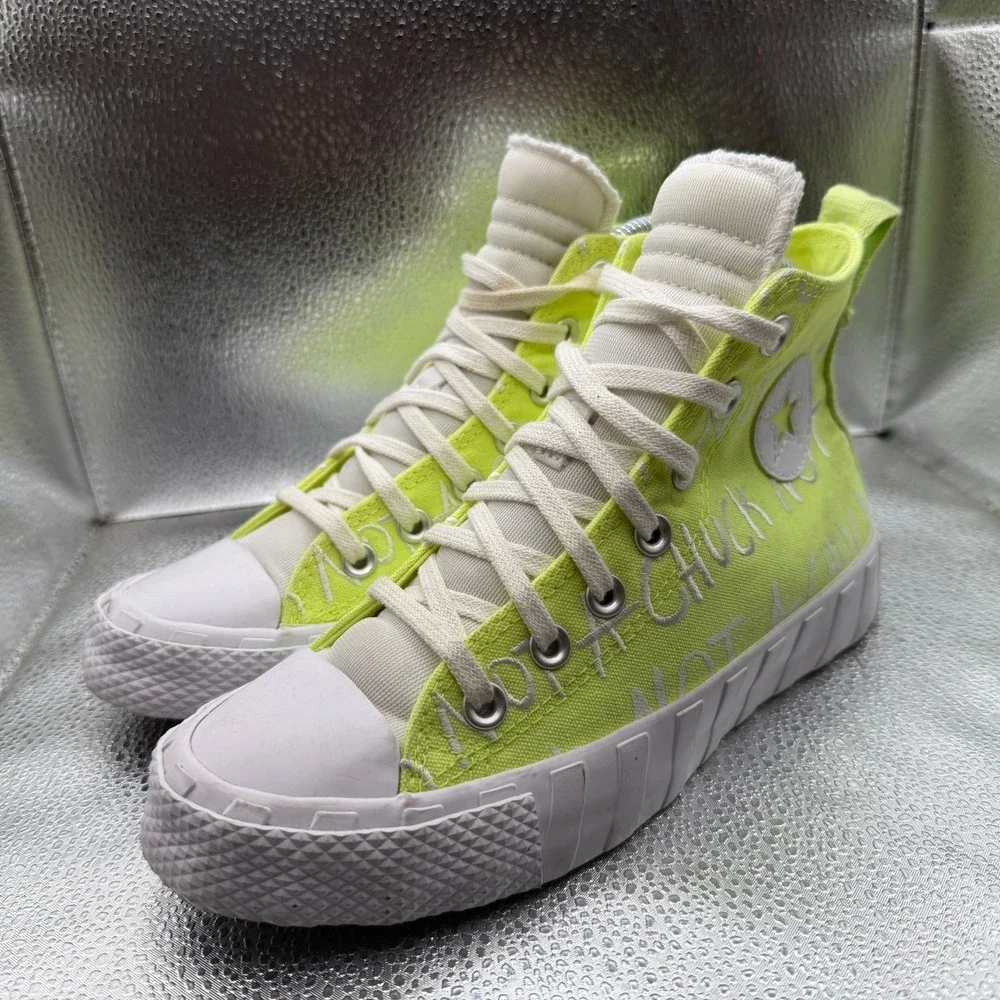 Size 4 Converse UNT1TL3D Hi Not A Chuck Volt Yellow Kids Lace Up Sneaker A03147F